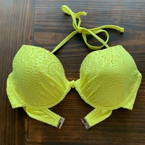 H&M 36D bright yellow crochet bikini top